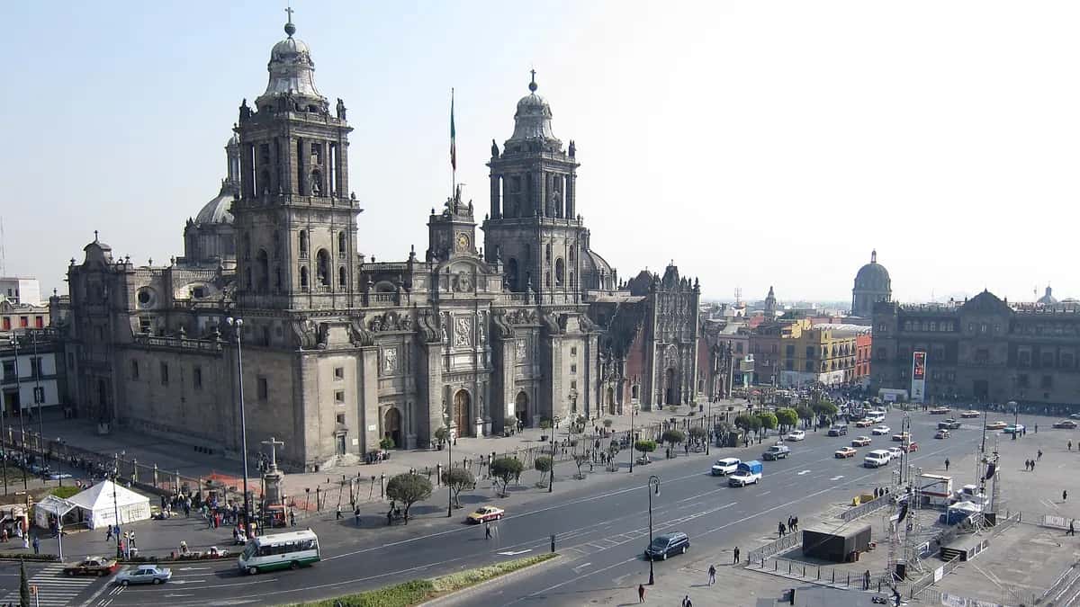 Metropolitan Cathedral and the Zócalo in Mexico City