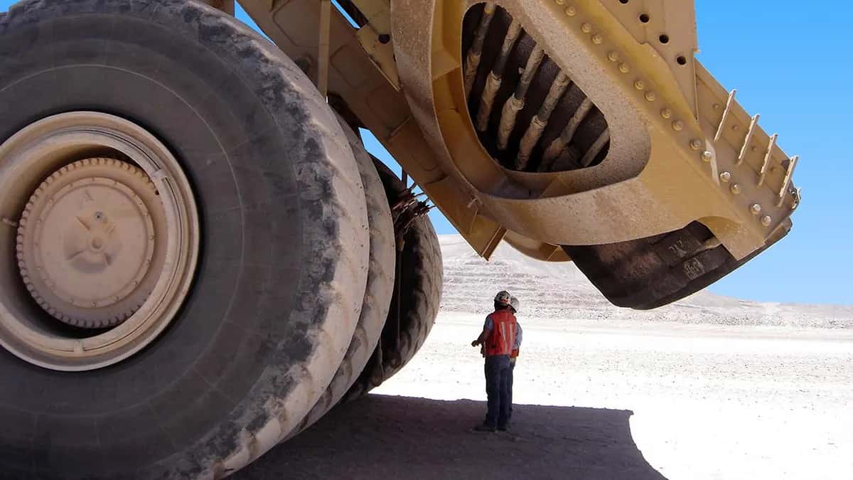 Haul truck at an open-pit copper mine in northern Chile