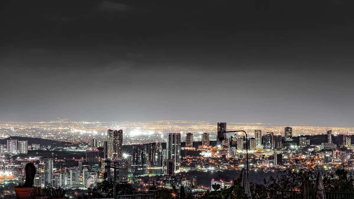 Night view of Monterrey with its lit-up buildings